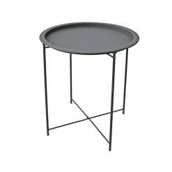 Tavolino vassoio metallo antracite Ø 47xH51 cm