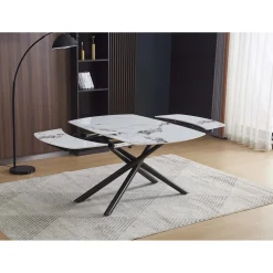 Tavolo allungabile da pranzo Astrid marmo bianco 140x90x76 cm