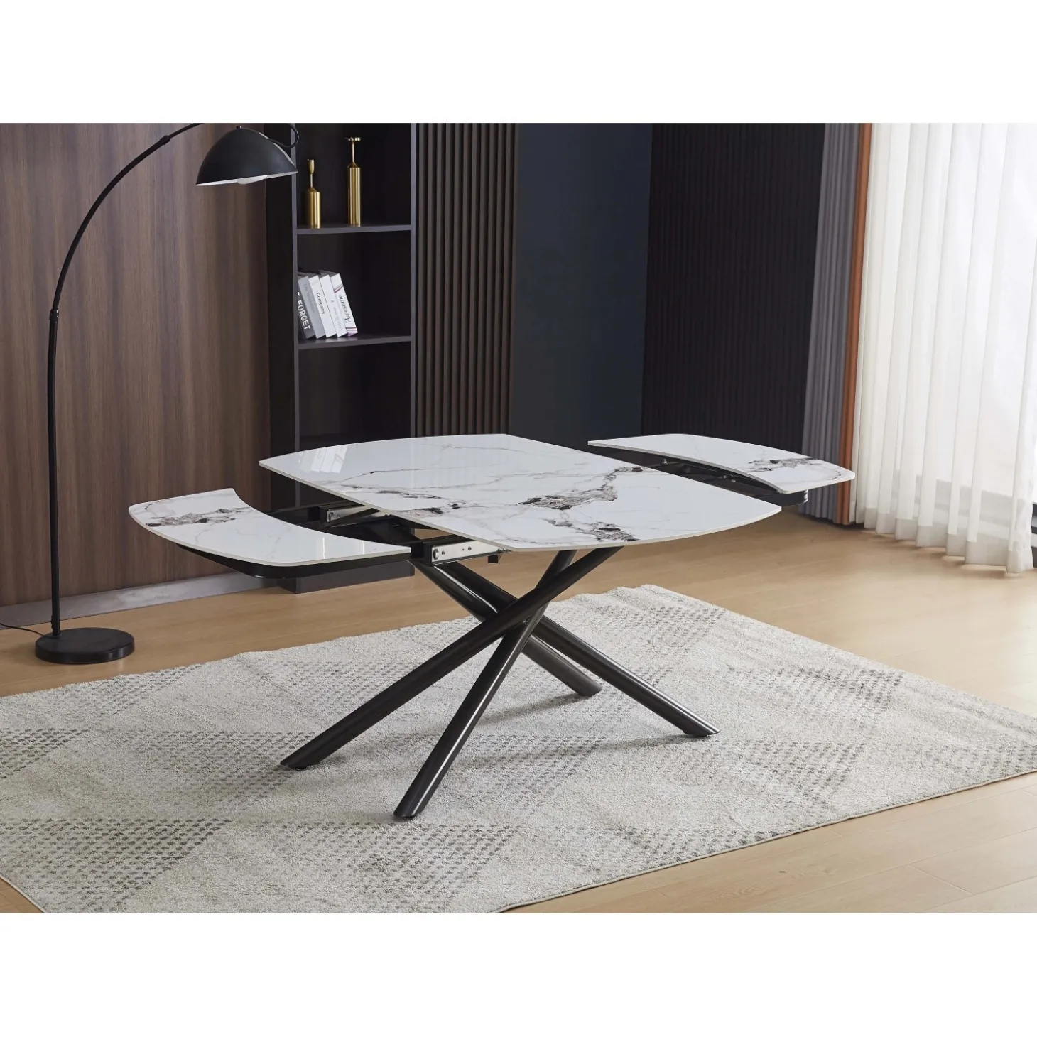 Tavolo allungabile da pranzo Astrid marmo bianco 140x90x76 cm