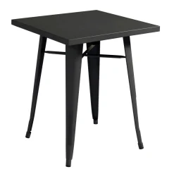Tavolo alto da giardino in lamiera nero 60x60xH73 cm