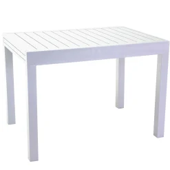 Tavolo da giardino allungabile Cleveland in alluminio bianco 125/250x75x75 cm