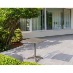 Tavolo da giardino Contract in alluminio tortora 70x70xH75 cm