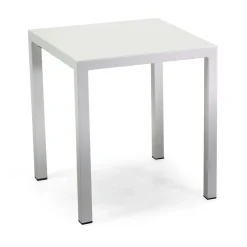 Tavolo da giardino quadrato New Elma in metallo bianco 35x35x42 cm
