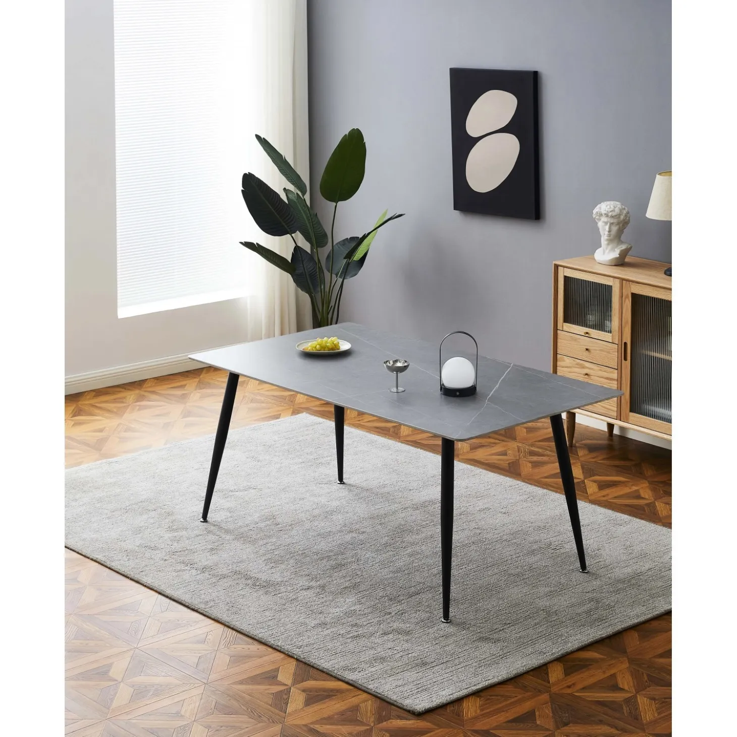 Tavolo da pranzo Mila cemento 160x90x75 cm