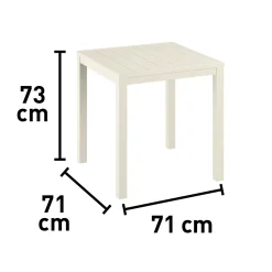 Tavolo in alluminio Prata a doghe con tubo in alluminio 71x71x73 cm