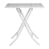 Tavolo pieghevole da giardino in alluminio bianco 60x60 cm
