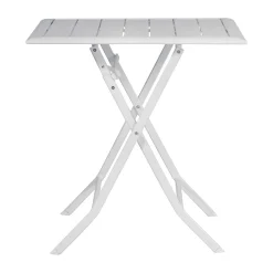 Tavolo pieghevole da giardino in alluminio bianco 60x60 cm