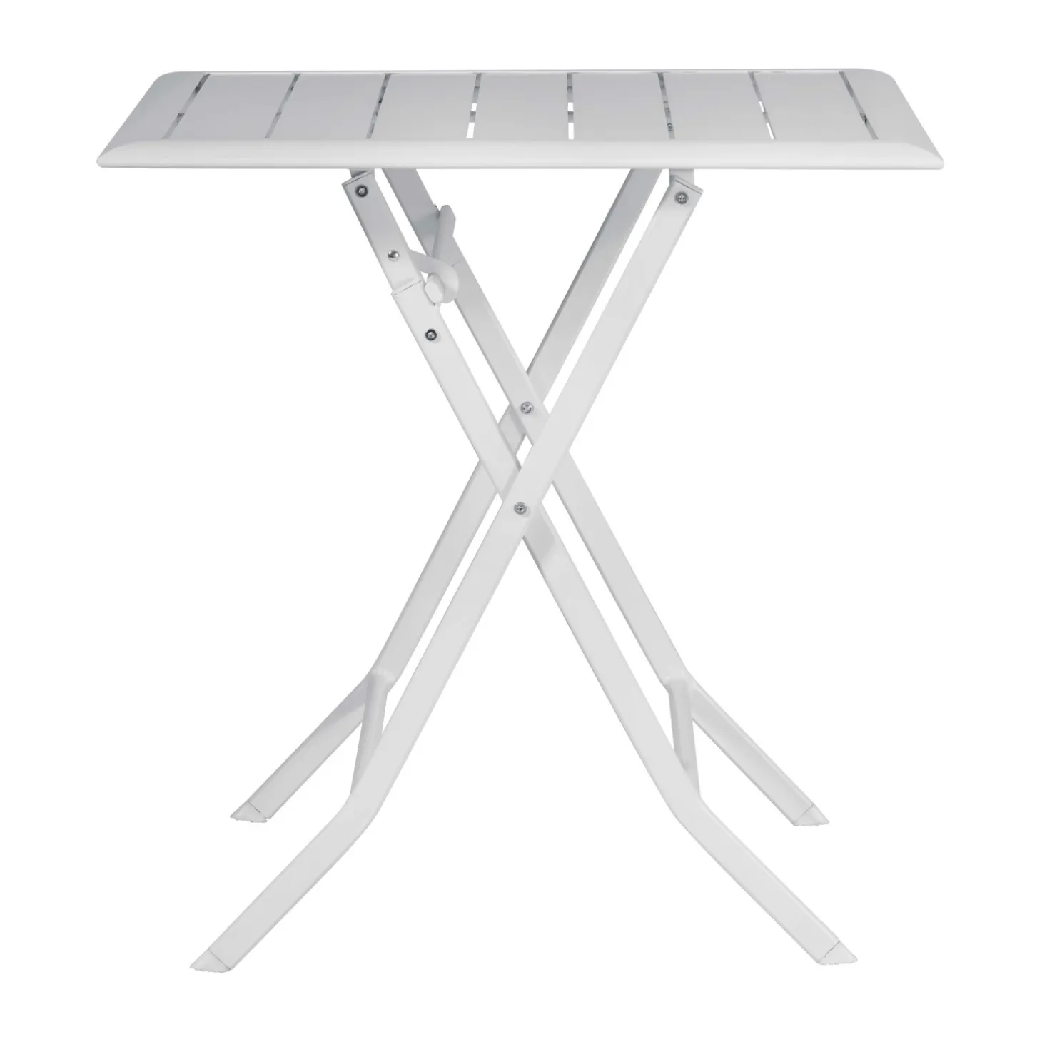 Tavolo pieghevole da giardino in alluminio bianco 60x60 cm