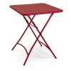 Tavolo pieghevole da giardino Rovigo in metallo rosso 60x60x72 cm