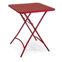 Tavolo pieghevole da giardino Rovigo in metallo rosso 60x60x72 cm