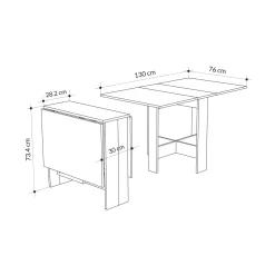 Tavolo pieghevole salvaspazio Artemio rovere 130x76x74 cm