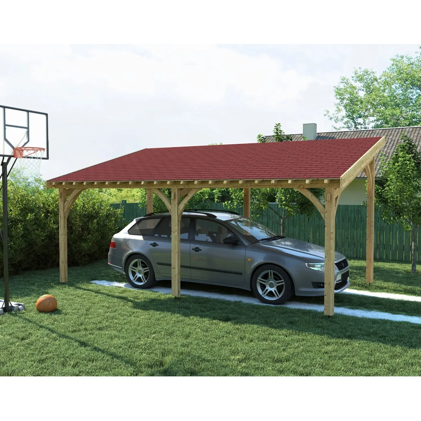 Tegole canadesi rettangolari Onduline rosse 2,32 m²