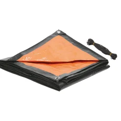 Telo in tessuto con occhielli Tarpaulin 100 g/m² 3x4 m grigio-arancione
