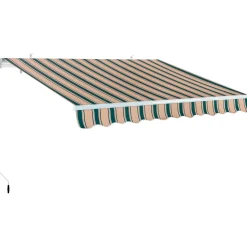 Tenda da sole a braccio reclinabile 395x250 cm beige/verde