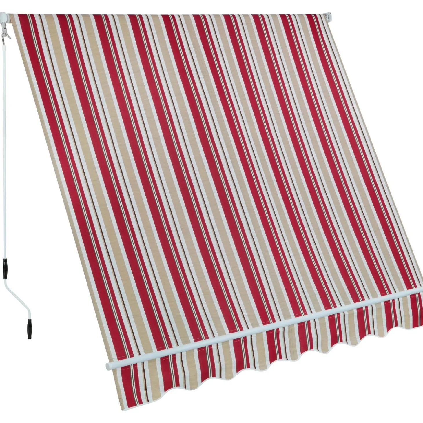 Tenda da sole a caduta con braccetti 250x250 cm beige/bordeaux