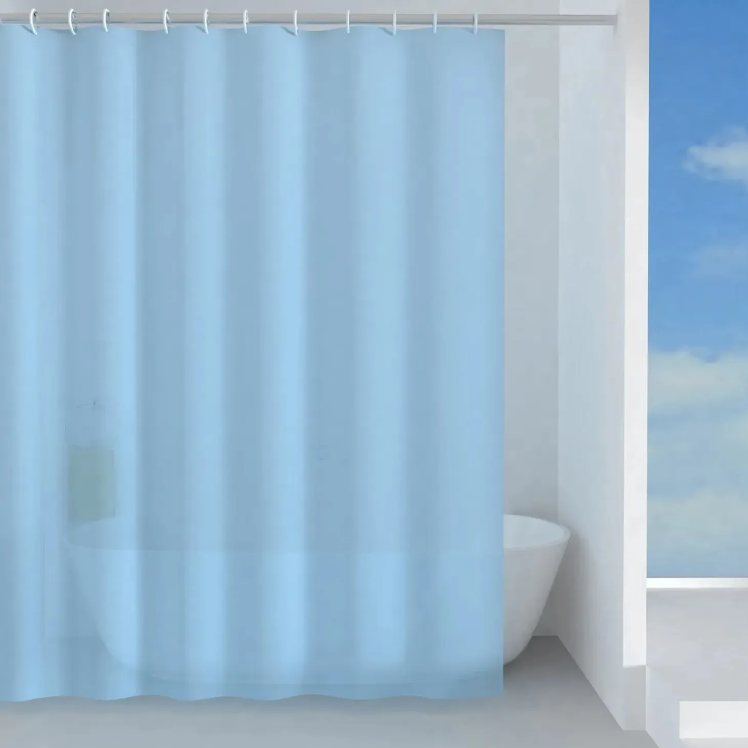 Tenda doccia Basic in peva 180x200 cm azzurra