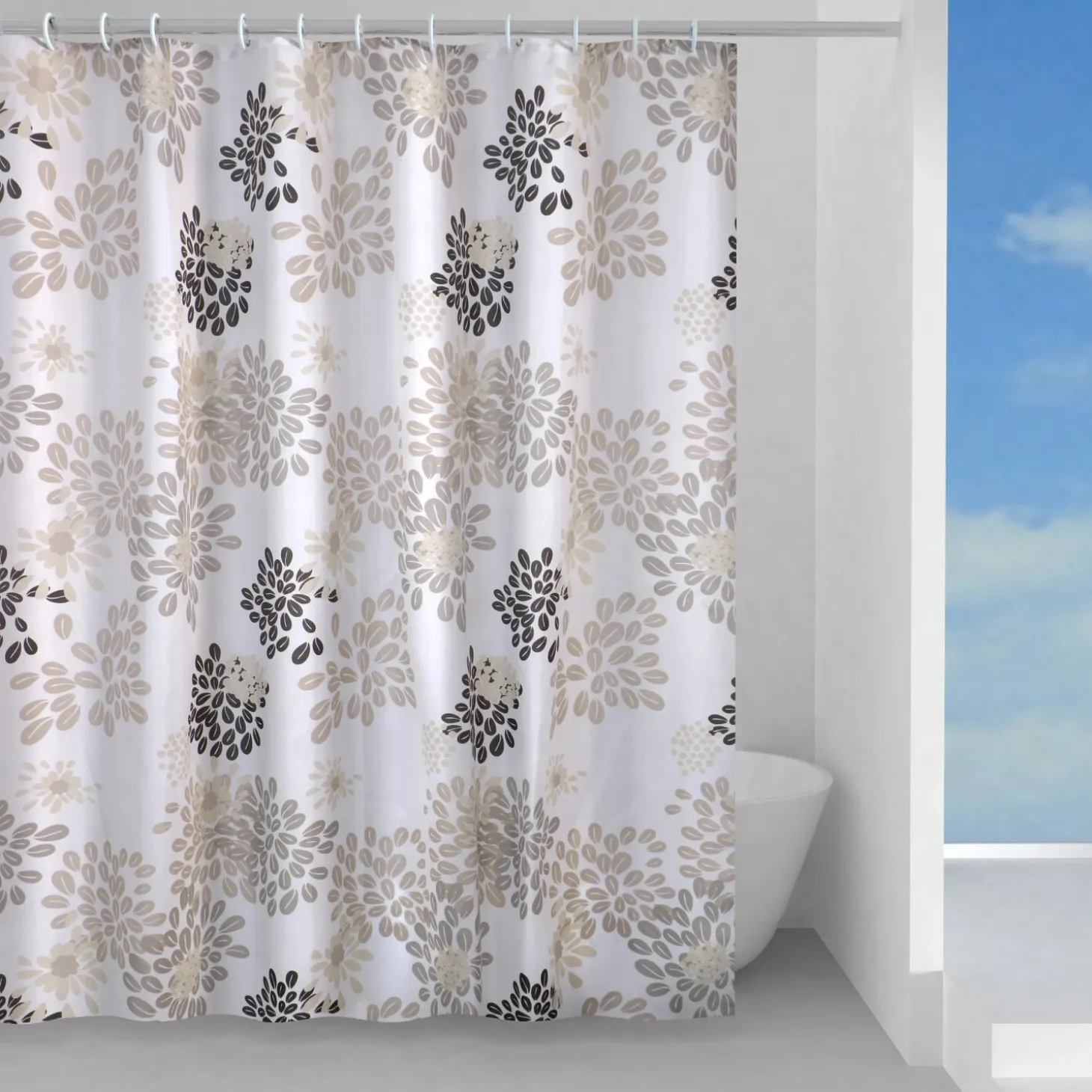 Tenda doccia Caffè in tessuto 180x200 cm beige