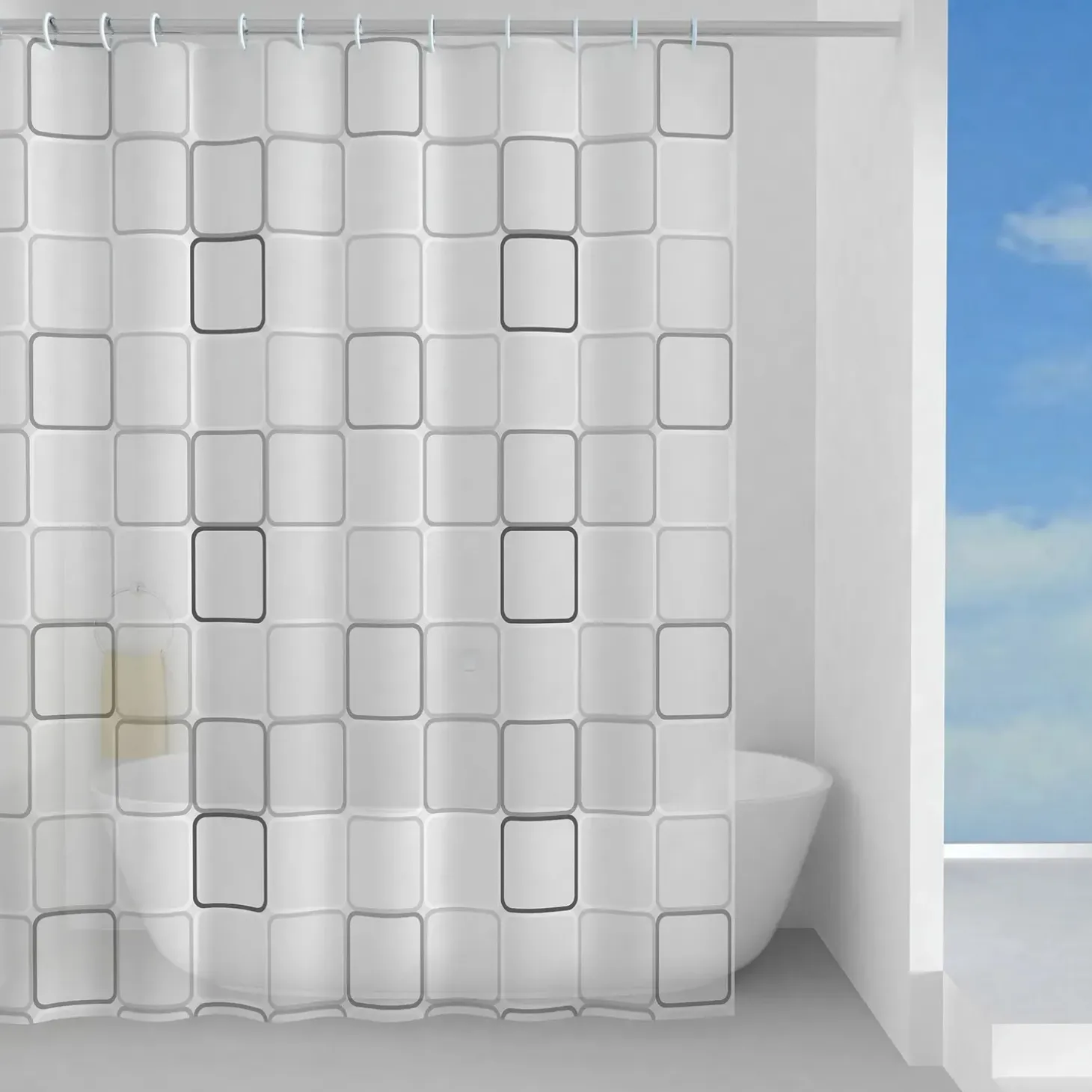 Tenda doccia Domino in peva 120x200 cm grigia