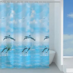Tenda doccia Jump in peva 180x200 cm azzurra
