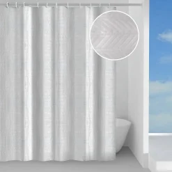 Tenda doccia Neve in tessuto 240x200 cm bianco
