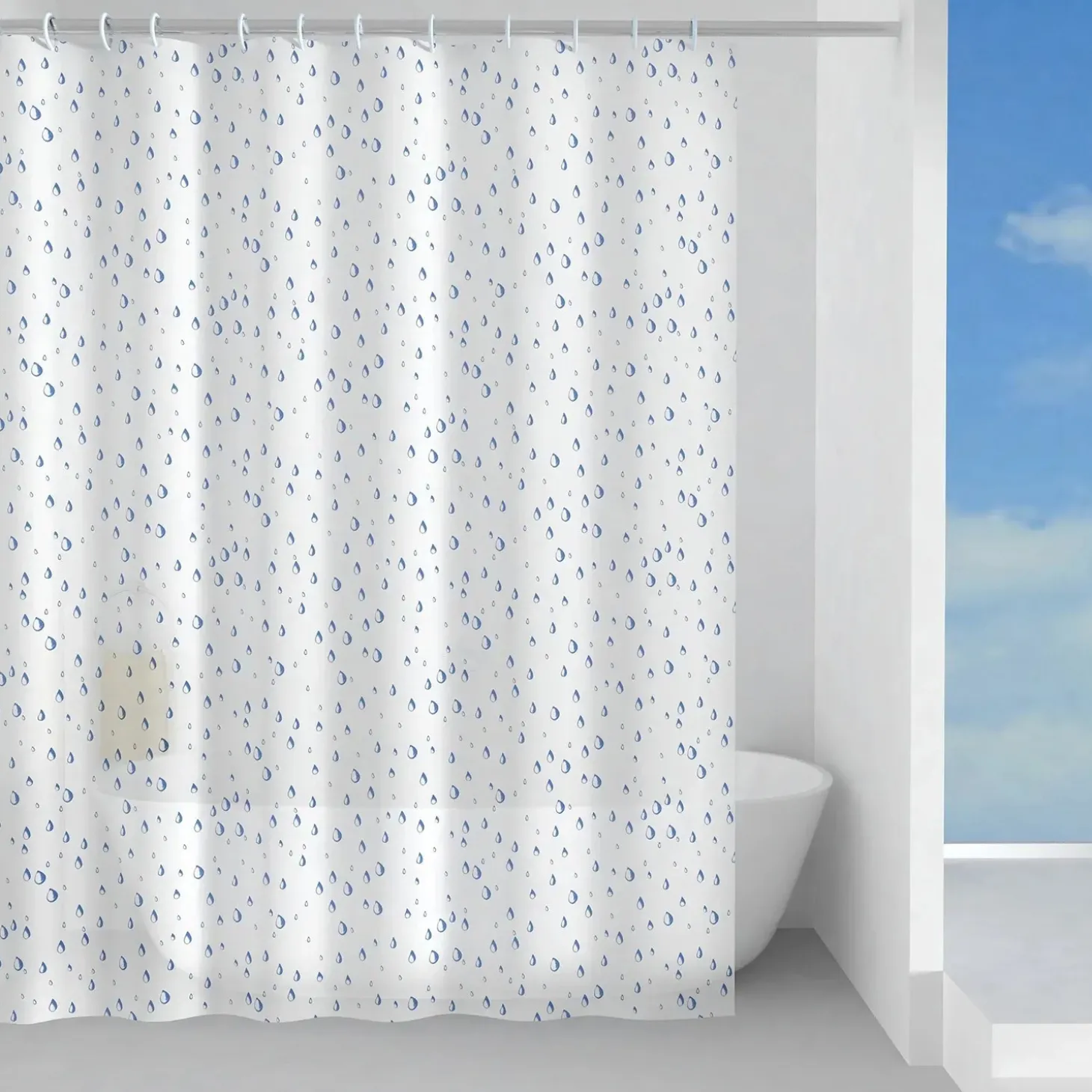 Tenda doccia Rugiada in peva 240x200 cm azzurra
