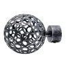 Terminale per bastone tenda in metallo Finale Classico nero 2 pz