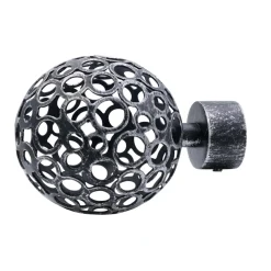 Terminale per bastone tenda in metallo Finale Classico nero 2 pz