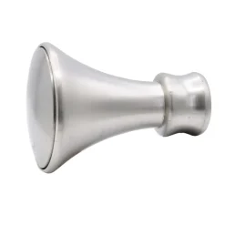 Terminale per bastone tenda in metallo Trumpet argento 2 pz