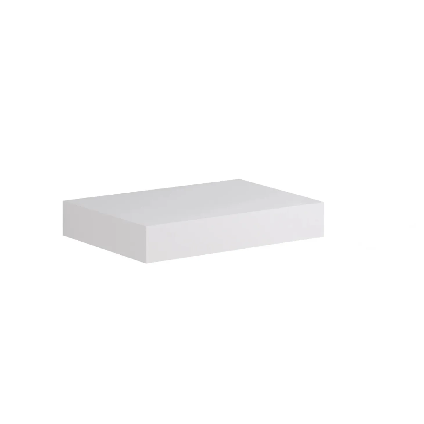 Top scatolato senza staffe 80x10x46 cm Bianco opaco