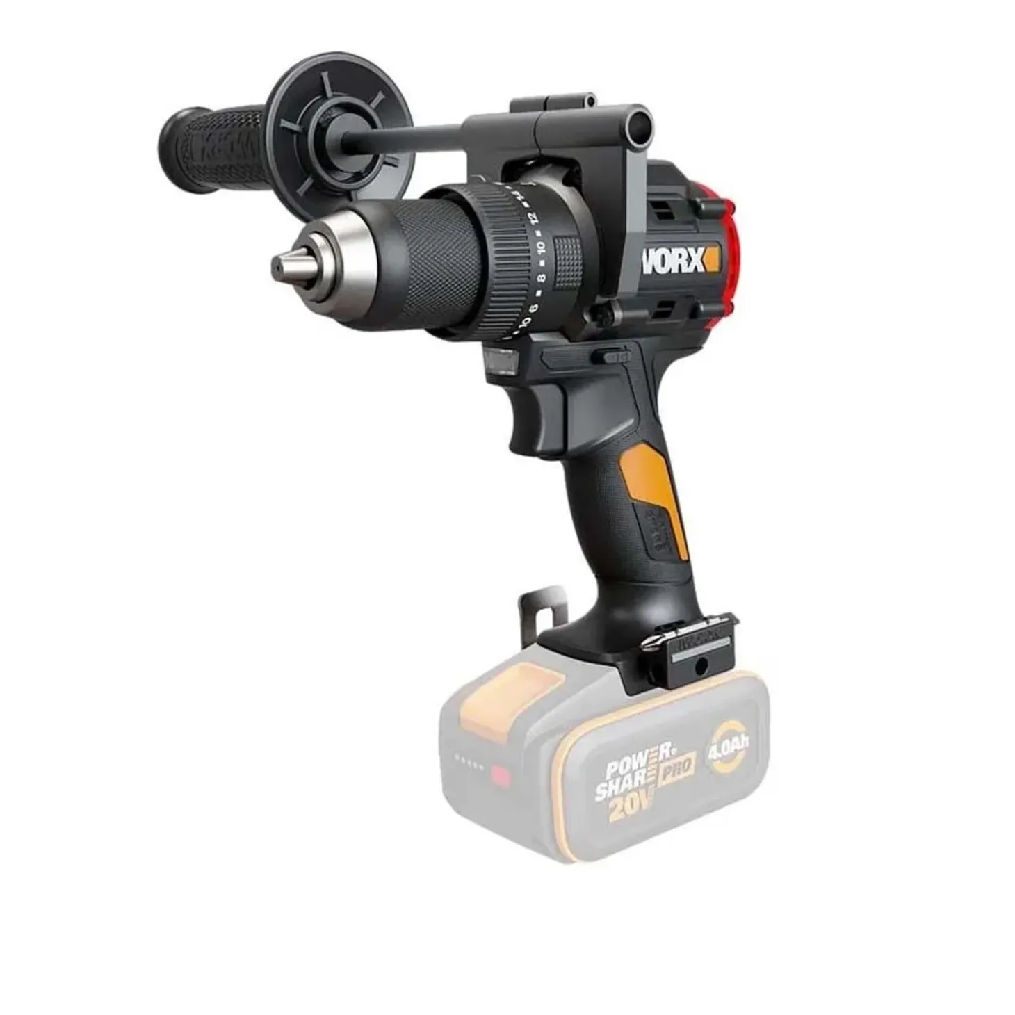 Trapano avvitatore Brushless Worx WX356.9 con percussione 85Nm 20V