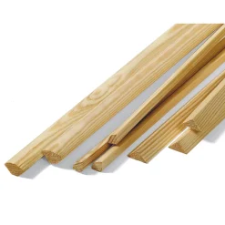 Triangolo in pino netto nodi 14x14x2150 mm