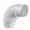 Tubo curva porcellanata pieghettata bianco 90° Ø 12 cm