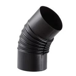 Tubo curva porcellanata pieghettata nero opaco 45° Ø 10 cm