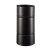 Tubo smaltato lineare porcellanato nero opaco L 25 cm Ø 10 cm