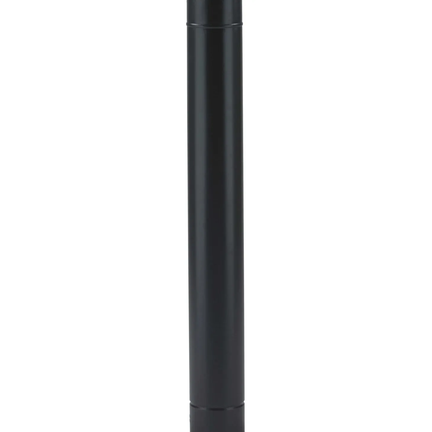 Tubo smaltato lineare porcellanato nero opaco L 100 cm Ø 15 cm