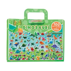 Valigetta Dinosauri con album da colorare e 100 stickers 3D attacca-stacca