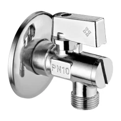 Valvola ad angolo a sfera 1/2 - 3/8 cromo