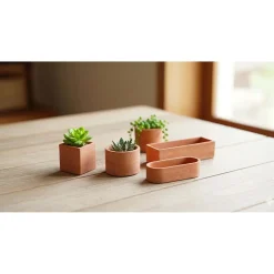 Vaso da esterno in terracotta Mignon quadrato 9x11,5x8 cm