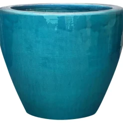 Vaso in ceramica turchese 19x19x19 cm