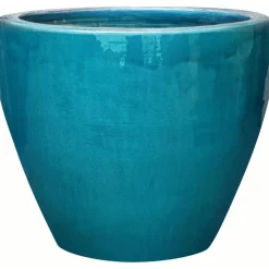 Vaso in ceramica turchese 35x35x30 cm