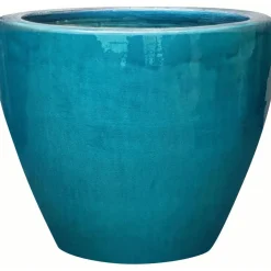 Vaso in ceramica 26x26x23 cm verde-turchese