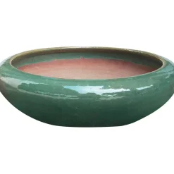 Vaso per bonsai in ceramica Ø 34 x 10 cm verde