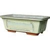 Vaso per bonsai in ceramica 38x20x14 cm crema