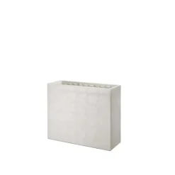 Vaso Swingmood in plastica con ruote 70 cm grigio bianco pietra