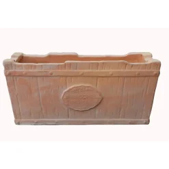 Vaso terracotta rettangolare "Welcome" L36x13x14 cm