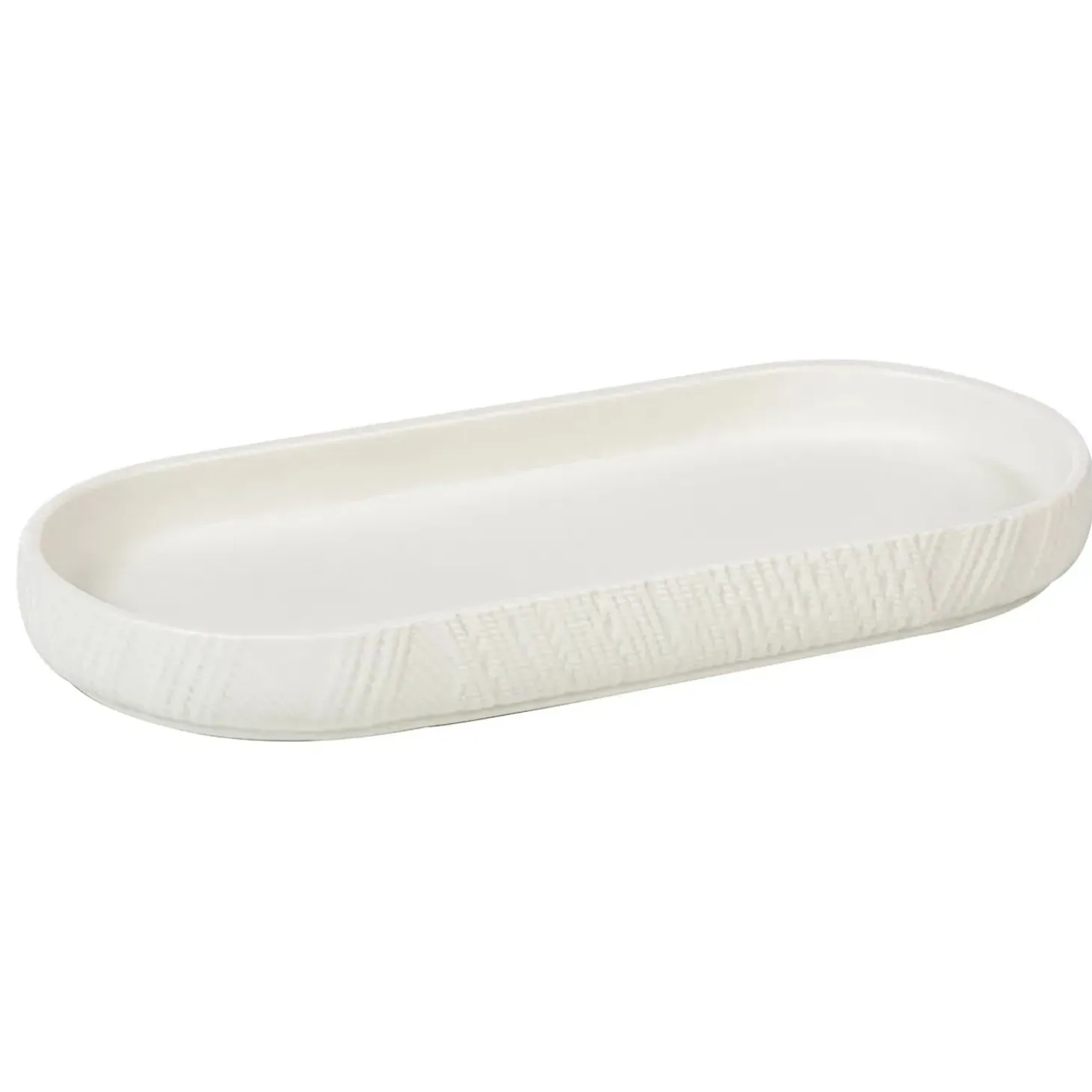 Vassoio Filami in resina bianco opaco 10x27x2,5 cm