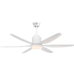 Ventilatore a soffitto con luce LED DCG dimmerabile 6 pale Ø 137 cm bianco