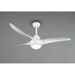 Ventilatore a soffitto plafoniera LED 3 pale 3 velocità Ø 115 cm bianco