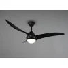 Ventilatore a soffitto plafoniera LED 3 pale 3 velocità Ø 115 cm nero