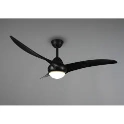 Ventilatore a soffitto plafoniera LED 3 pale 3 velocità Ø 115 cm nero